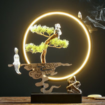 Creative tea pet back incense New Chinese Zen led Lantern Ring white porcelain ornaments living room decoration porch tea set accessories