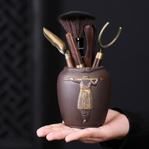 Sun Wukong Ebony Tea Ceremony Six gentlemen set Qi Tiansheng Kung Fu tea accessories 6-piece set of tea clips Copper tea needles