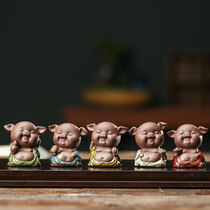 Zisha tea pet ornaments boutique can raise small pieces Cai cute pig tea set accessories tea table decorations