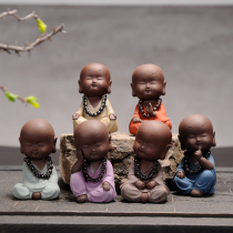 Purple Sand Sculpture Tea Spotting Pieces Cute Mini Zen small monk Petty Monk Petty ceramics boutique Nourishing Qutia Tea Furniture
