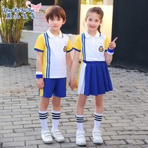 New primary school uniforms summer short sleeve sports set kindergarten uniforms British college class uniforms buy custom