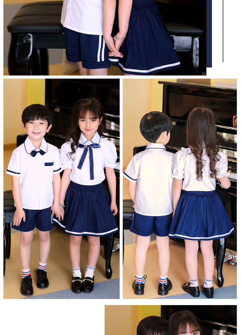 Mùa hè ăn mặc class nursery đồng phục học sinh tiểu học và trung học đồng phục tùy chỉnh trẻ em của Anh gió chàng trai và cô gái phù hợp với thể thao đồ bộ trẻ em