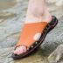 Mùa hè 2018 mới kiểu sandal nam phiên bản Hàn Quốc của xu hướng da đế bệt đế bệt đế bệt cao cổ giày lười Sandal