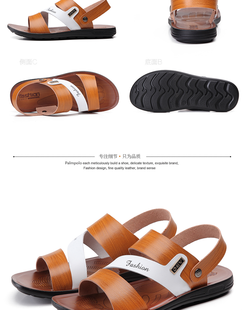 Mùa hè 2018 mới kiểu sandal nam phiên bản Hàn Quốc của xu hướng da đế bệt đế bệt đế bệt cao cổ giày lười