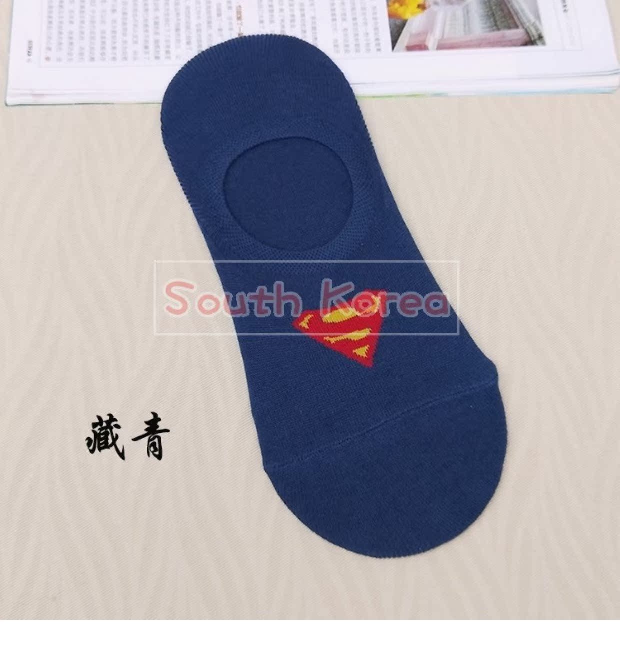 Hàn Quốc vớ nam siêu nhân phim hoạt hình nông miệng vớ vô hình mùa hè chống trượt phần mỏng cotton vớ nam tất noel