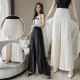 Wide-leg pants women's summer high waist 2023 new loose chiffon elegant drape fashion stitching straight-leg skirt thin section