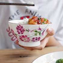 Bone Porcelain Home Rice Bowl Japan Style Creative Noodle Soup Bowl tray Grand Ceramic Cutlery Suit Individuality Kitchen High Foot