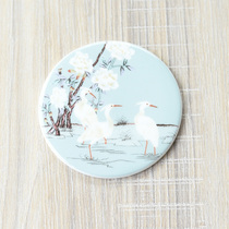 Crane Bone China Porcelain Creative Cup Cushion Bowl Cushion Simple Pendulum home Household Goods Insulation Mat Ceramic Daily Necessities