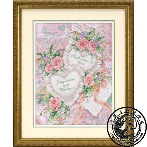 (The old version of the old version) US Import DIM Cross embroidered more than 3,217 Bao Double Heart Marriage Remembrance