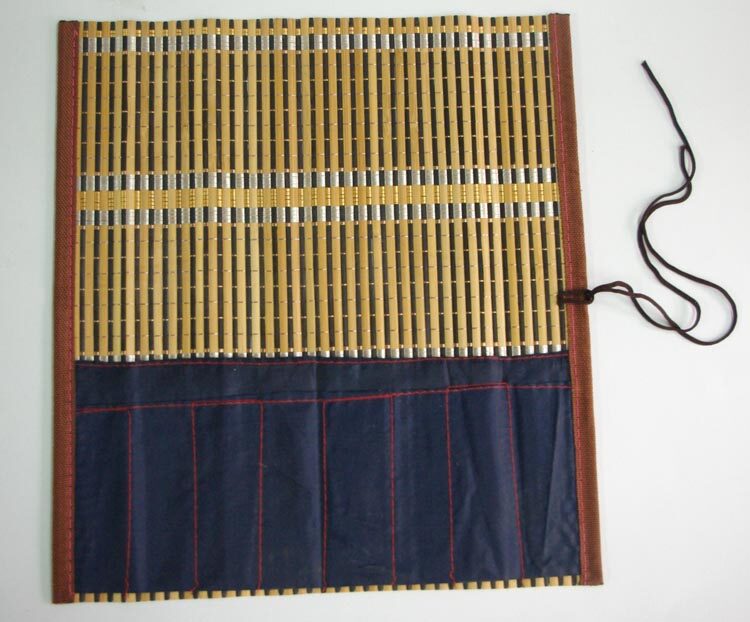 Full 5 medium bag with cloth pocket, bamboo brush pen curtain, curling brush bag 30*33CM