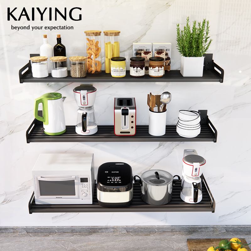 Kaiying kitchen microwave rack shelf shelf free punch wall hanging home hanging rack oven rack bracket stainless steel