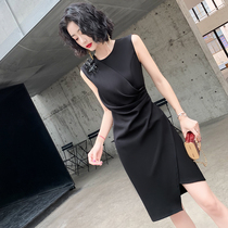 High-end evening dress dress women 2021 New banquet temperament high-end light luxury niche black short models can usually wear summer