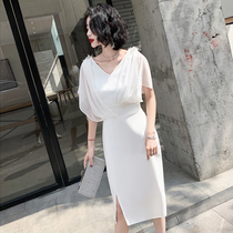 High-end light luxury niche white evening dress dress women 2021 New banquet temperament high-end dress usually wear