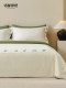 Mingdu Four-Piece Bedding Set, 100-Count Double-Strand Pure Cotton Floral Embroidery Bed Sheet, Duvet Cover, Bedding Set - Wild Mist Moss