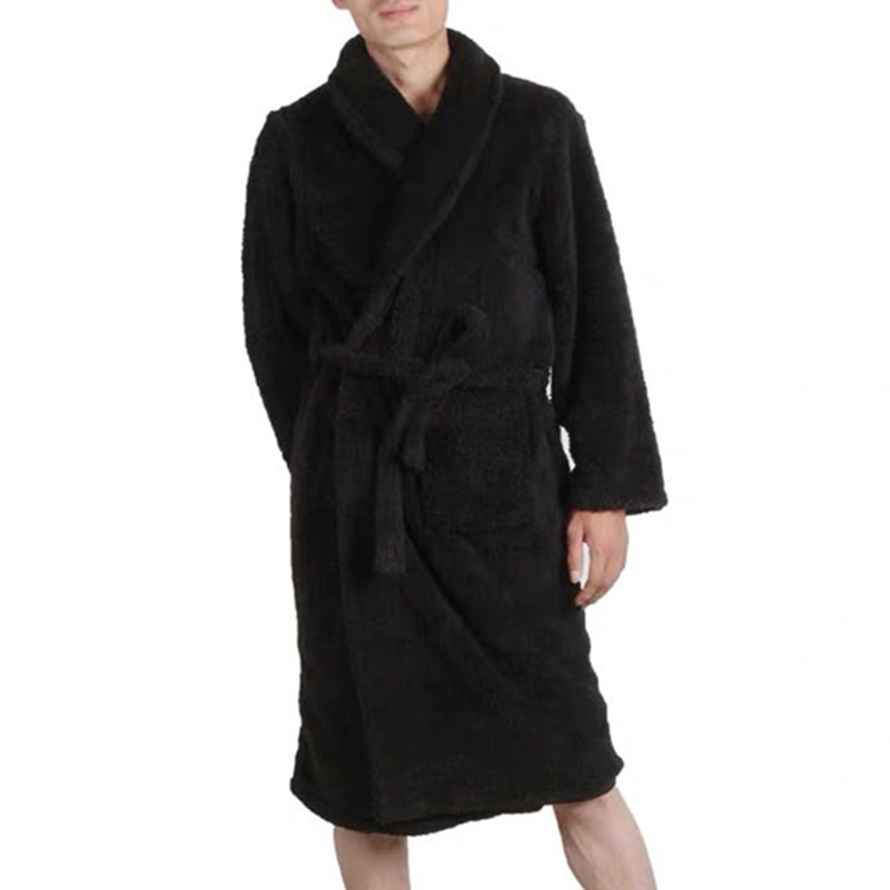 Special clearance nightgown women's winter thick coral fleece bathrobe men's flannel couple home service