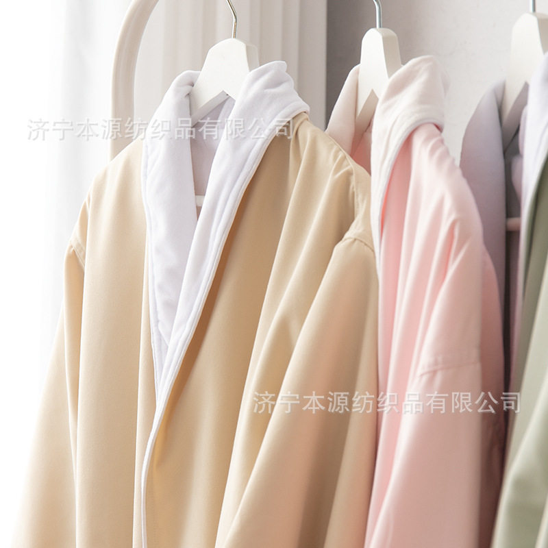 Star Hotel Blue Fruit-collar Double Bathrobe Bathroom Water Dry Homestay Beauty Club Four Seasons Couple Customized