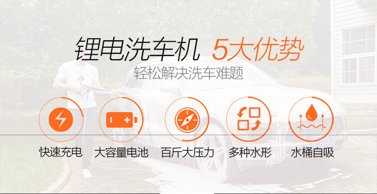 亿力 充电式锂电 无线洗车机 图5