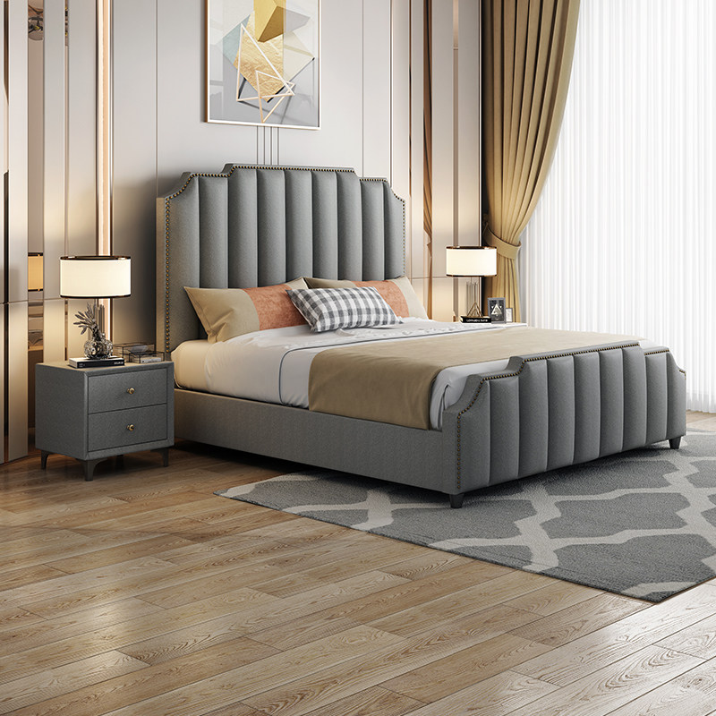 Nano technology cloth bed master bedroom light luxury modern simple cloth bed washless 1.8 meters tatami double fabric bed