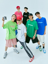 EAHO earthlinghoo22SS Original National Tide Color Tide Card Base Street Loose Short Sleeve T-shirt Male and female