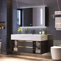 Marble light luxury intelligent bathroom cabinet Sink Face basin cabinet Combination set Bathroom sink wall-mounted