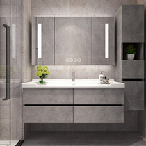Nordic bathroom cabinet Light luxury bathroom sink washbasin basin Bathroom cabinet washbasin Intelligent mirror cabinet combination