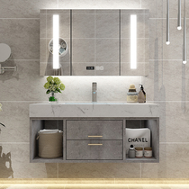 Marble light luxury bathroom cabinet Bathroom sink Wash basin cabinet combination washstand Intelligent mirror cabinet set