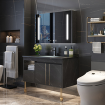 Rock board Bathroom cabinet Bathroom sink Light luxury sink Face-in-one basin cabinet combination Smart bathroom set