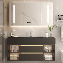 Rock board bathroom cabinet Intelligent toilet wash table sink sink Face basin cabinet Combination set Modern and simple
