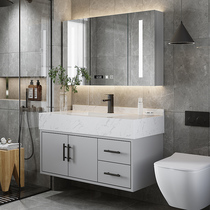 Rock board bathroom cabinet modern simple wash basin washbasin cabinet set light luxury toilet wash table mirror cabinet set