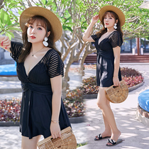 Plus fat plus size one-piece swimsuit female bikini small chest gathered fat mm cover belly thin hot spring island vacation swimsuit