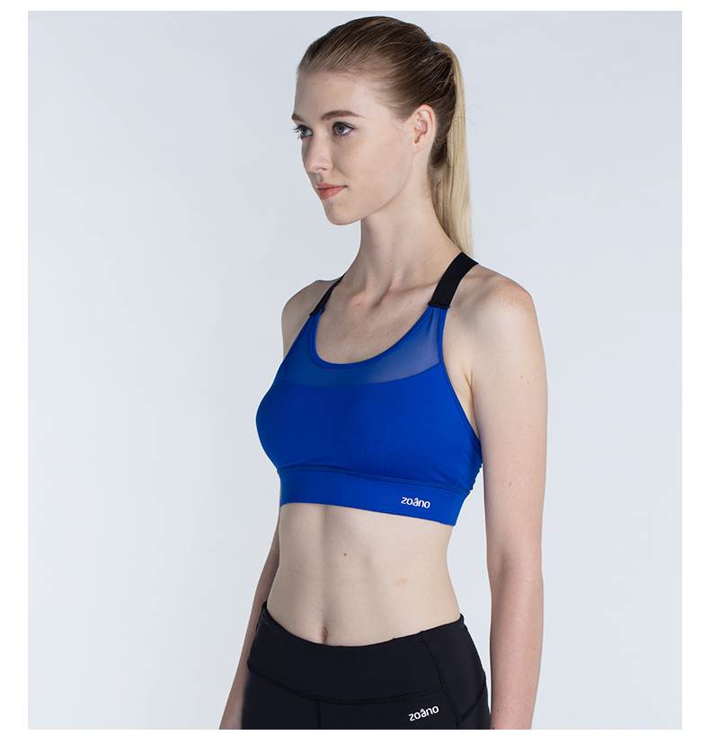 Zona vest phong cách rập khuôn thể thao nữ áo ngực yoga chống sốc nữ thể dục ngực lớn thể thao chống ngực áo ngực áo khoác gym