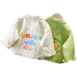 Джинсовая осенняя детская весенняя куртка для мальчиков, в западном стиле, в корейском стиле