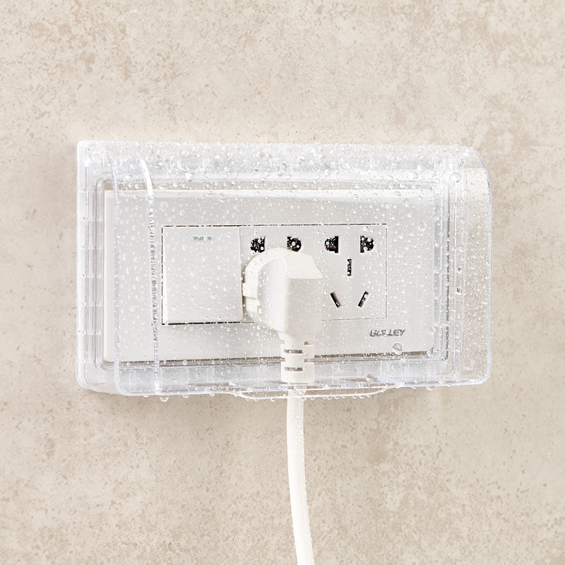 118 type self-adhesive transparent three-position switch socket waterproof box protective cover cover powder room bathroom splash box