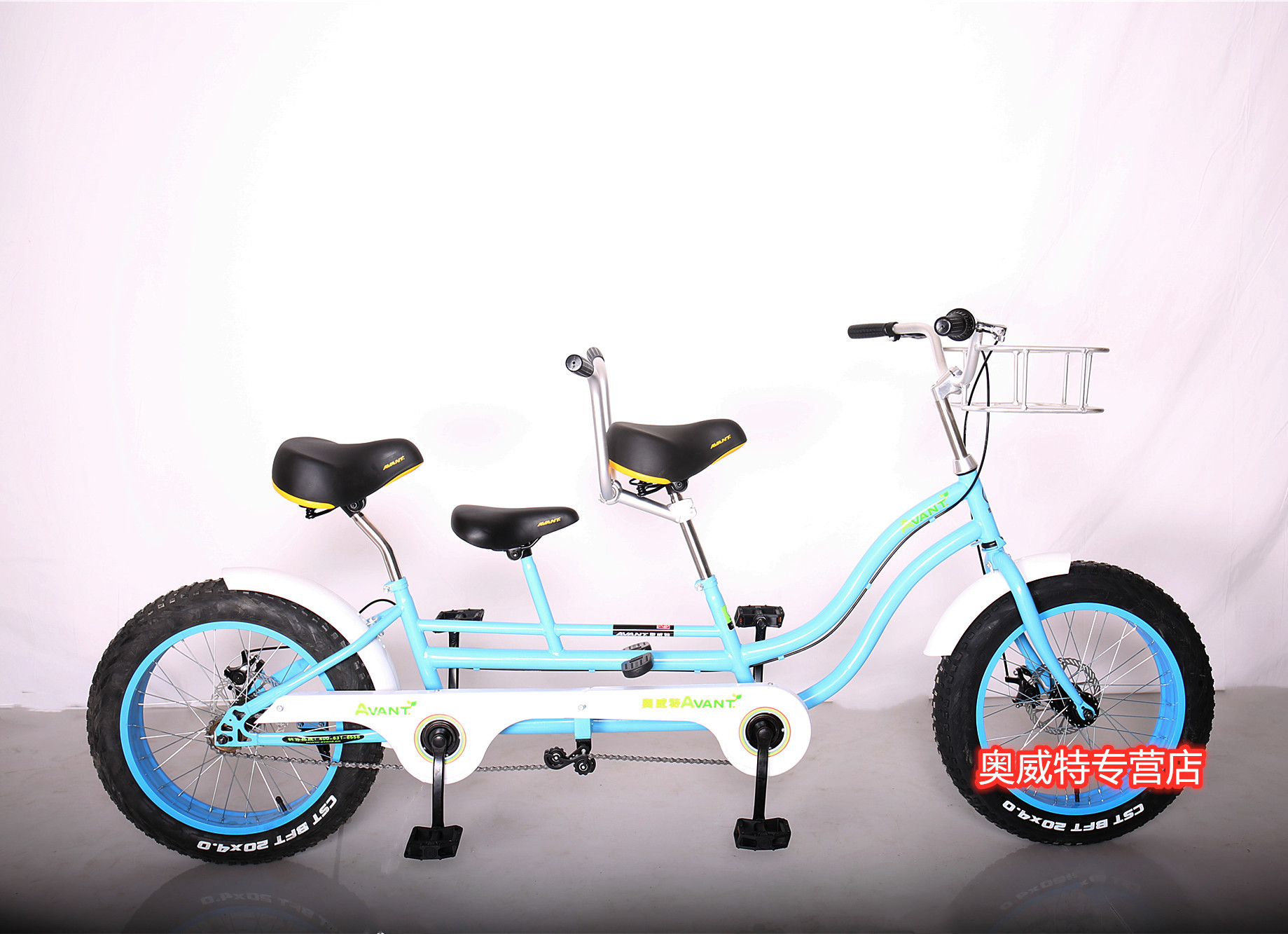 Auwitt Bike Fat Tire Parenting Car Fat Tire Double Car Mother-and-son Car Auwitt Sightseeing Car