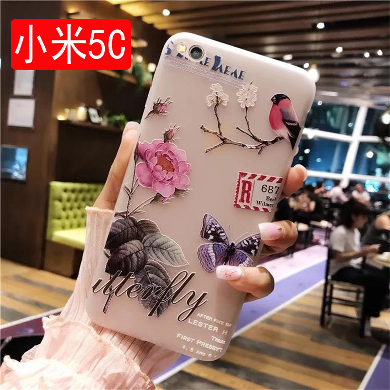 Millet 5x điện thoại di động vỏ 5C bao gồm tất cả silicone mềm vỏ nhựa mềm sáng tạo văn học hoa chống rơi dây buộc nữ bảo vệ - Phụ kiện điện thoại di động ốp lưng oppo a93