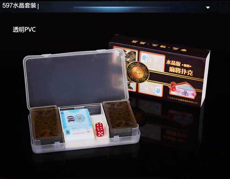 Nhựa Mahjong Solitaire Đen Mahjong Poker PVC Chống nước Mahjong Portable Mahjong Tour Mahjong Poker - Các lớp học Mạt chược / Cờ vua / giáo dục bộ cờ vua bằng đá