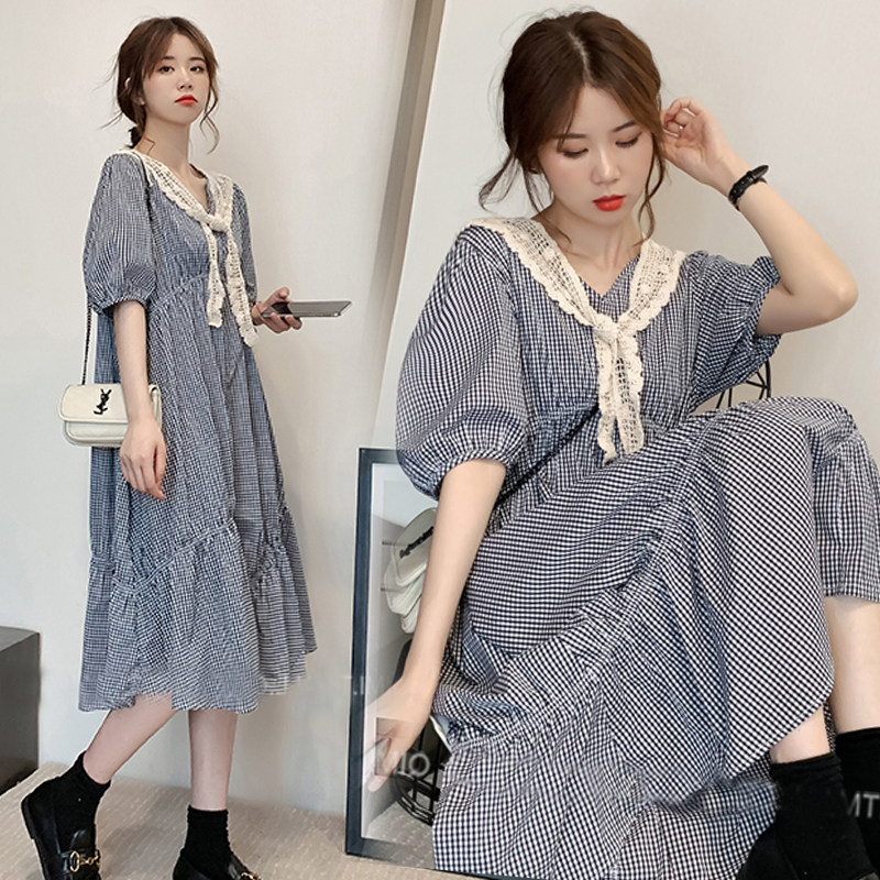 Maternity dress summer long 2021 summer dress small man temperament skirt loose fashion foreign atmosphere plus size top