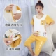 Phụ nữ mang thai tay ngắn Đồ ngủ phụ nữ mùa hè cho ăn quần áo cotton sau sinh lớn kích thước mỏng cho con bú tại nhà - Giải trí mặc / Mum mặc bo quan ao ba bau