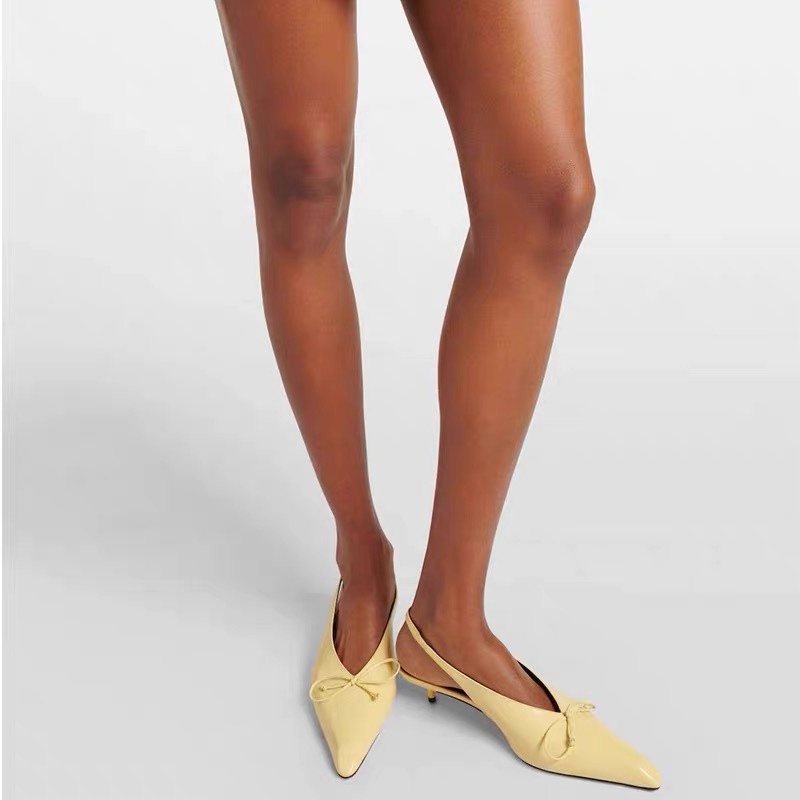Buyer's Store Jacquemus 24Ss New Model Bow-Knot Kitten Heel Back Strap High Heels Pointed Toe Shoes Sandals Buyer's Store Jacquemus 24Ss New Model Bow-Knot Kitten Heel Back Strap High Heels Pointed Toe Shoes Sandals