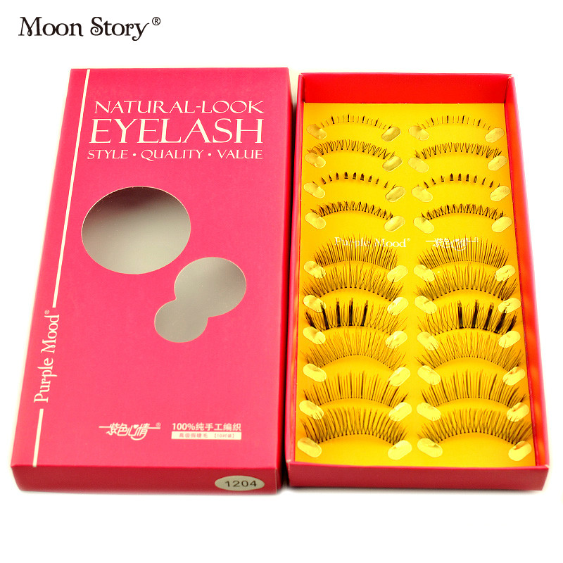 Moonstory/萌黛儿#1204纯手工全家福假睫毛10付混装上下自然裸妆