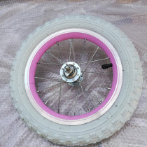 Childrens bicycle rim aluminum rim steel rim 12 inch front wheel rear wheel White tire bending mouth inner tube baby carriage accessories