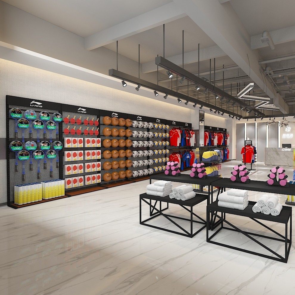 High-end sports clothing display rack sneakers jersey showcase sporting goods display rack outdoor clothing shelf basketball stand