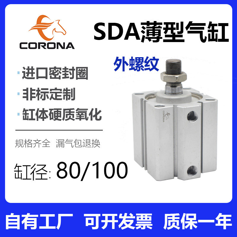SDA80 with extramagnetic threaded thin cylinder 100*10X15X20X30X30X50X70X70X90-B-S