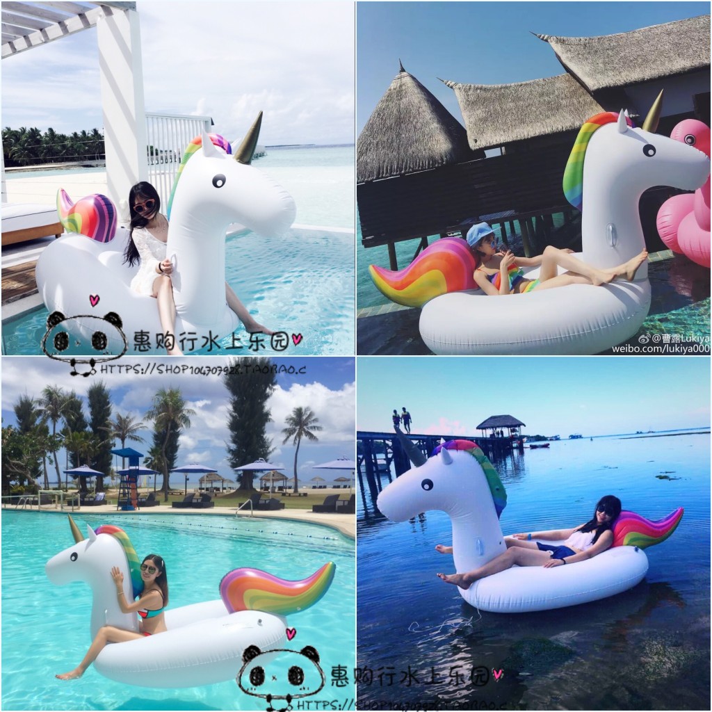 Rainbow Cloud Water Bơm nổi Giường Thần Thú Núi Lớn Vòng bơi Thiên thần Cánh nổi Hàng bơ Tình yêu Vòng bơi phao tay cho bé