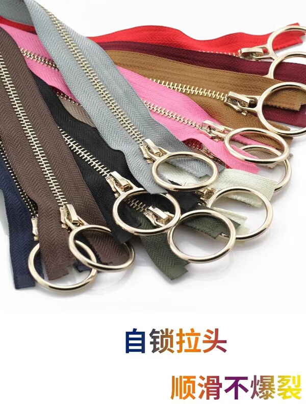 No. 5 Metal Zipper, Pure Copper, Smooth Light Gold Teeth, Large Round Head, Unisex down Jacket Zipper No. 5 Metal Zipper, Pure Copper, Smooth Light Gold Teeth, Large Round Head, Unisex down Jacket Zipper