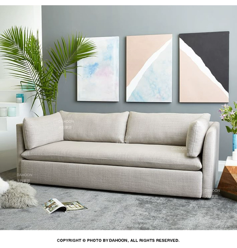 Nordic giường sofa có thể gập lại trượt kép sử dụng một lần vải đôi căn hộ nhỏ sofa phòng khách đa năng nhỏ gọn - Ghế sô pha