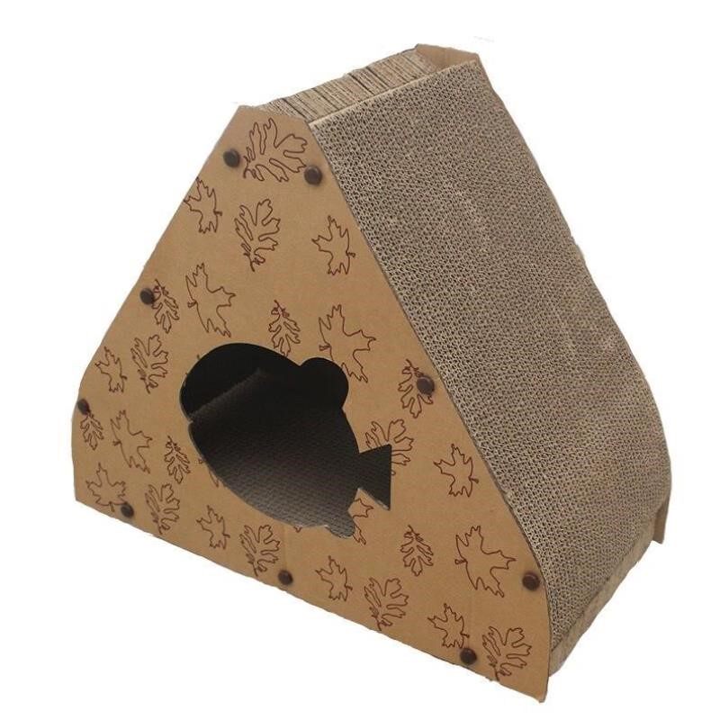 (New Arrival) Triangle Cat House Cat Scratch Board Claw Grinder Corrugated Paper Cat Litter Wear-resistant Large Cat Supplies