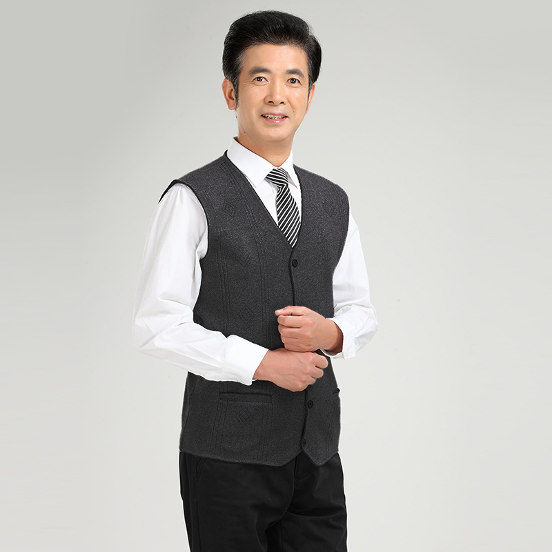 Mới trung niên áo len đan trung niên cha mặc cardigan cao cấp của nam giới áo len vest vest cũ áo khoác