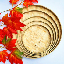 Kindergarten classroom corridor DIY creative art painting writing wall decoration bamboo hanging decoration hand woven round dustpan