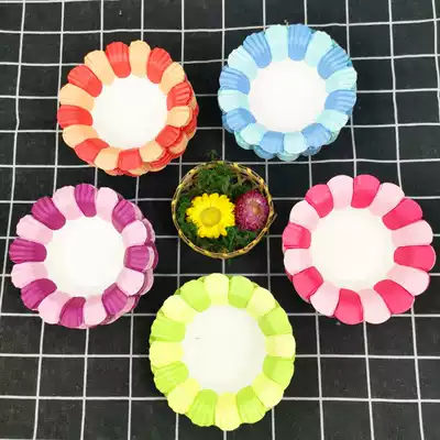 Kindergarten opening classroom corridor wall decoration DIY graffiti painting material ring creation handmade cute flowers